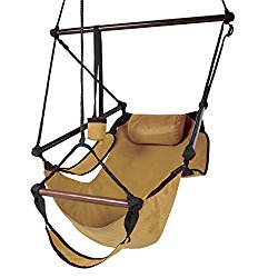 Best Choice Products Hammock Hanging Chair Air Deluxe Outdoor Chair Solid Wood 250lb Tan