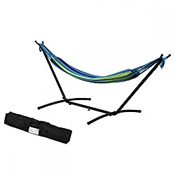 Double Hammock With Space Saving Steel Stand Includes Carrying Case