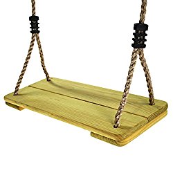 HappyPie Nostalgic Children to Adult Wooden Hanging Swings Seat with 78” Height Adjustable Pp Rope Per Side (2pc’ hardwood)