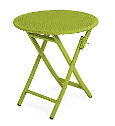 Colorful Wicker Folding Bistro Table, in Lime