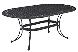 Home Style 5554-33 Biscayne Oval Outdoor Dining Table, Black Finish