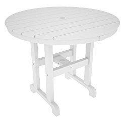 POLYWOOD RT236WH Round Dining Table, 36-Inch, White