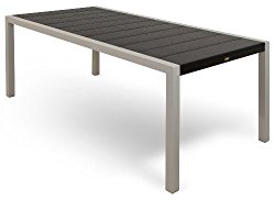 Trex Outdoor Furniture TX8310-11CB Surf City Dining Table, 36 by 73-Inch, Textured Silver/Charcoal Black