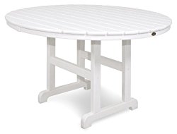 Trex Outdoor Furniture TXRT248CW Monterey Bay Round Dining Table, 48-Inch, Classic White