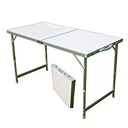 AceLife Aluminum Folding Camping Table with Carrying Handle, Portable and Height Adjustable