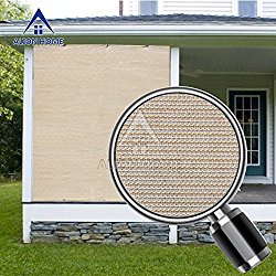 Alion Home Sun Block Privacy Shade Panel with Grommets on 2 Sides for Patio, Awning, Window Cover, Pergola or Gazebo (Banha Beige) (8’x 5′)