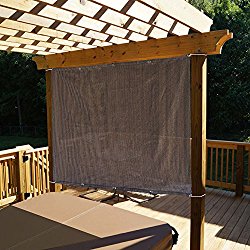 Alion Home Sun Shade Panel Privacy Screen with Grommets on 4 Sides for Outdoor, Patio, Awning, Window Cover, Pergola or Gazebo -200 GSM (8′ x 6′, Mocha Brown)