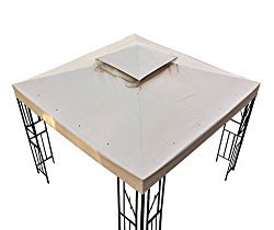 10′ X 10′ Gazebo Replacement Canopy Top Cover – Beige, Double-teir