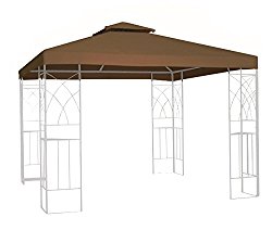 Kenley 2-Tier 10×10 Replacement Gazebo Canopy Awning Roof Top Cover – Waterproof 250g Canvas – 10′ x 10′ – Beige