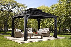 Sojag 500-7156980 Track No.77 Messina Hard Top Sun Shelter, 10′ by 12′, Charcoal
