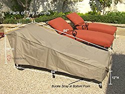 2 pcs pack Patio Chaise covers with Velcro 84″Lx30″W
