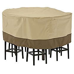 Classic Accessories Veranda Tall Round Patio Table & Chairs Cover, Large