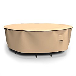 Budge Chelsea Round Patio Table and Chairs Combo Cover, Small (Tan)