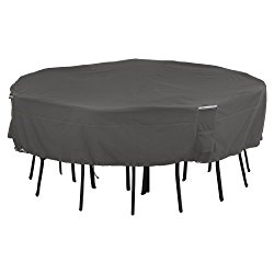 Classic Accessories Ravenna Patio Square Table and Chairs Cover for 8-Chair – Premium Outdoor Furniture Cover with Durable and Water Resistant Fabric  (55-710-015101-EC)