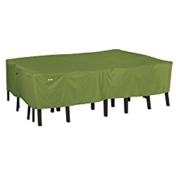 Classic Accessories Sodo Patio/Outdoor Table & Chair Set Cover – Tough and Weather Resistant Patio Set Cover, Rectangle/Oval, Medium, Herb (55-343-041901-EC)