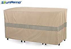 SunPatio Outdoor Bistro Cover, Extremely Lightweight, Water Resistant, Eco-Friendly, Helpful Air Vents, 69″L x 32″W x 35″H