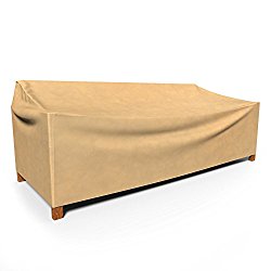 Budge All-Seasons Outdoor Patio Loveseat Cover, Large (Tan)
