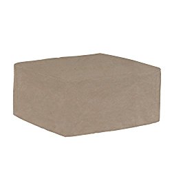 Budge English Garden Square Patio Table Cover / Ottoman Cover, Extra Large (Tan Tweed)