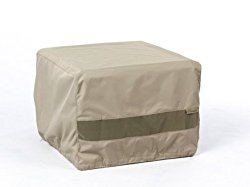 CoverMates – Square Ottoman Cover – 30W x 30D x 18H – Elite Collection – 3 YR Warranty – Year Around Protection – Khaki