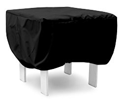 KoverRoos Weathermax 79317 30-Inch Ottoman/Small Table Cover, 30 by 30 by 15-Inch, Black