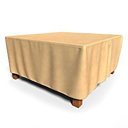 Budge All-Seasons Square Patio Table Cover, Medium (Tan)