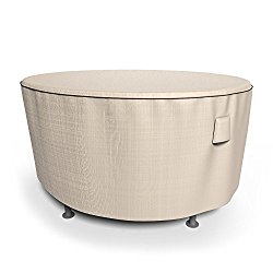 Budge English Garden Round Patio Table Cover, Large (Tan Tweed)