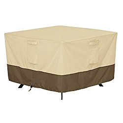 Classic Accessories Veranda Square Patio Table Cover – Durable and Water Resistant Patio Furniture Cover, Large (55-567-011501-00)