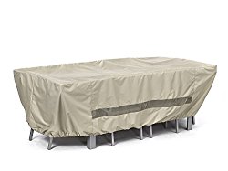 CoverMates – Rectangular Dining Table/Chair Set Cover – 90W x 58D x 30H – Elite Collection – 3 YR Warranty – Year Around Protection – Khaki