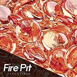 1/2″ Fire Glass Beads for Indoor or Outdoor Fire Pits or Fireplace 10 Pounds (Champagne)