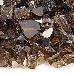 American Fireglass 10-Pound Reflective Fire Glass with Fireplace Glass and Fire Pit Glass, 1/2-Inch, Copper