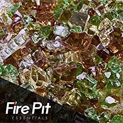 Fire Pit Essentials 10 Pounds Blended Fire Glass for Fireplace Indoor & Outdoor (1/2″ Inch, Prairie Gold)