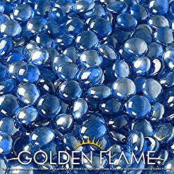 Golden Flame 10-Pound Fire Glass Fire-Drops 1/2-Inch Pacific Blue Reflective