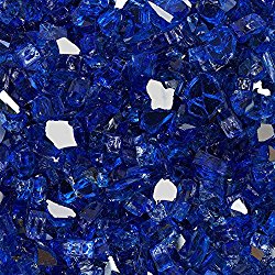 High Luster, 1/2″ Reflective Tempered Fire Glass in Meridian Blue | 10 Pound Jar, by Celestial Fire Glass