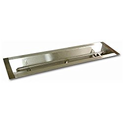 American Fireglass Stainless Steel Linear Drop-In Fire Pit Pan and Burner, 36 by 6-Inch