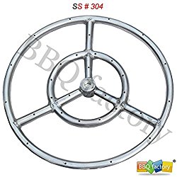 bbq factory Stainless Steel Fire Pit Burner Ring, 24-Inch dia, SS #304