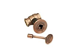 HPC 3/4 Inch Straight Gas Fire Pit Shut Off Valve Kit with Antique Copper Flange
