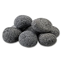 Midwest Hearth 100% Natural Lava Stones for Gas Fire Pit and Fireplace (Large (2″ – 4″))