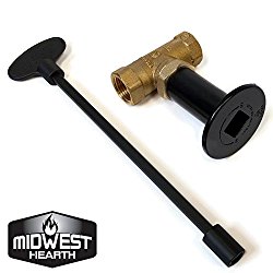 Midwest Hearth Gas Fire Pit Key Valve Kit – 1/2″ NPT – Flat Black