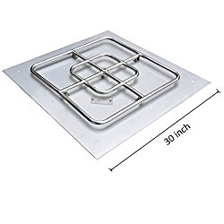 Onlyfire Stainless Steel Square Fire Pit Burner with Pan, 30-inch