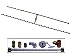 Spotix Rectangle HPC Match Lit Fire Pit H-Burner Kit, 48×10-Inch Burner, Natural