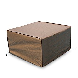 Abba Patio Square Fire Pit/Table Cover Outdoor Cover Waterproof, 43-Inch, Brown