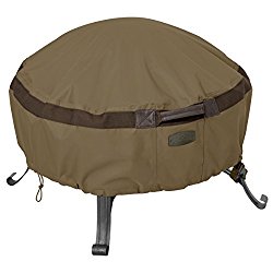 Classic Accessories Hickory Heavy Duty Full Coverage Round Fire Pit Cover – Durable and Water Resistant Patio Cover, Large (55-633-240101-EC)