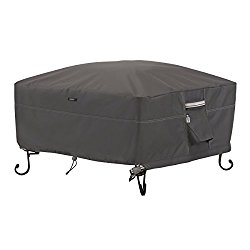 Classic Accessories Ravenna Full Coverage Square Fire Pit Cover – Premium Outdoor Cover with Durable and Water Resistant Fabric, Large (55-487-015101-EC)