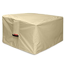 Porch Shield 600D Heavy Duty Patio Square Fire Pit/Table Cover, 44”L x 44”W x 24″H, 100% Waterproof