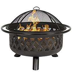 Best Choice Products Bronze Fire Bowl Fire Pit Patio Backyard Outdoor Garden Stove Firepit, 36″