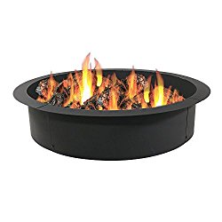 Sunnydaze Heavy Duty Fire Pit Ring/Liner, DIY Fire Pit Above or In-Ground 2.0 mm Thickness Steel, 42 Inch Outside, 36 Inch Inside Diameter