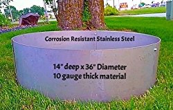 Stainless Steel Round Fire Pit Ring Liner- 36″OD x 14″ Deep