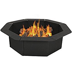 Sunnydaze Octagon Heavy-Duty Steel Fire Pit Ring/Liner Insert for Above or In-Ground DIY Fire Pit, 2.2 mm Thick Steel, 30 Inch Inside/38 Inch Outside Diameter