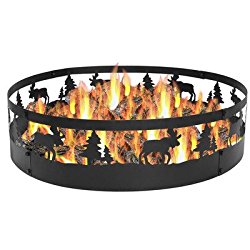 Sunnydaze Wild Moose Campfire Ring, 36 Inch Diameter