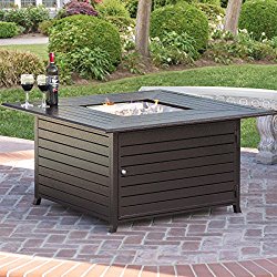 Best Choice Products BCP Extruded Aluminum Gas Outdoor Fire Pit Table With Cover